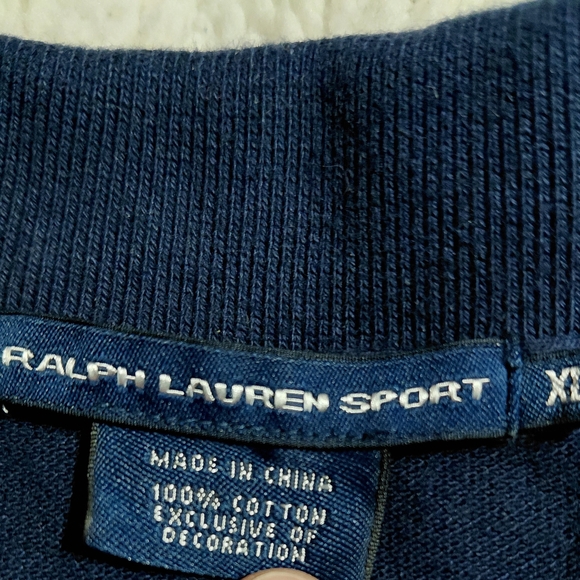 Ralph Lauren Sport Blue and White CollaredShort Sleeve Shirt Women's Size XL - Picture 3 of 3